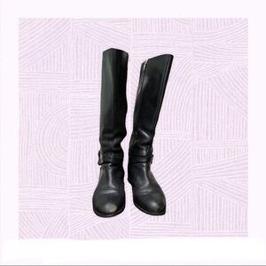 Ann Taylor Black Leather Boots Size 7.5